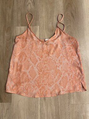 Flowy Snake Print Cami Tank  | A New Day | Peach Pink XS Very Flattering | Layer